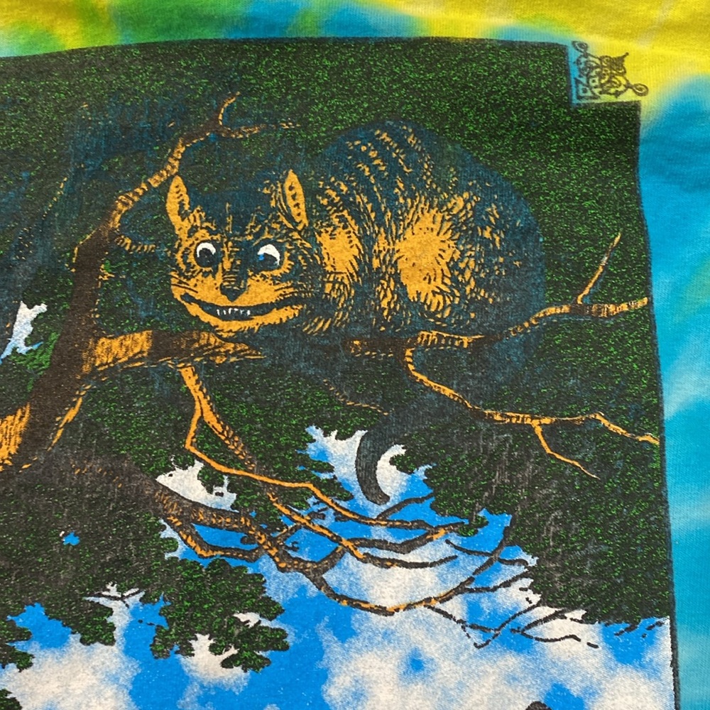 Alice in Wonderland Double Sided Vintage Tie Dye Long Sleeve Gildan Shirt XL - Picture 13 of 16